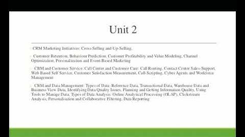 Customer Initiative|Unit 2| Customer Relationship management|
