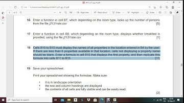 IGCSE ICT May June 2021 31 Spreadsheet