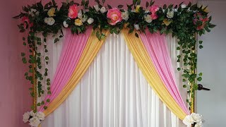 DIY_ WEDDING BACKDROP | ENGAGEMENT BACKDROP | WEDDING DECORATION IDEAS |  PELAMIN TUNANGAN | NIKAH - YouTube