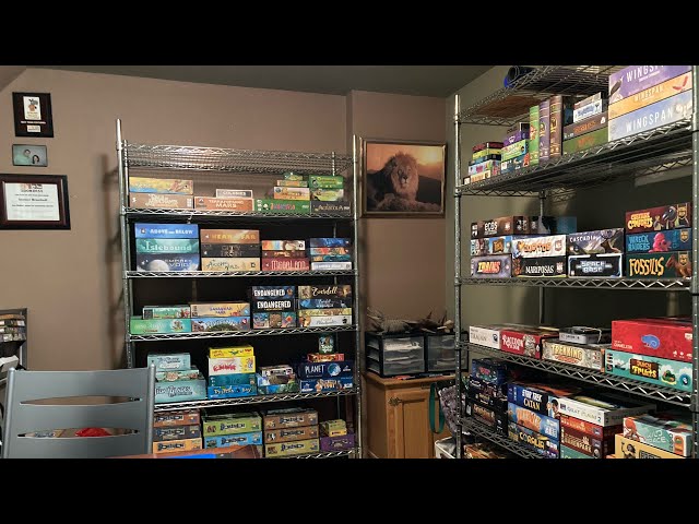 My board game shelves are organized 