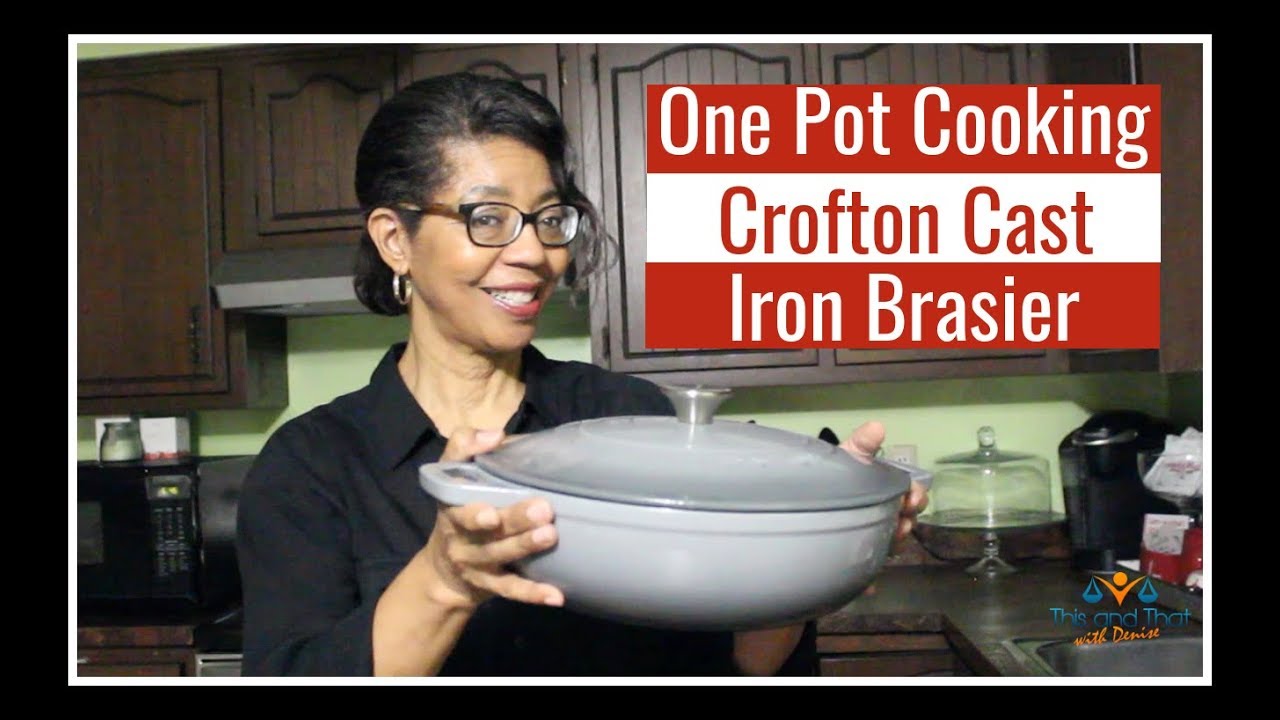 Crofton Blue 5 quart Cast Iron Dutch Oven and with Lid