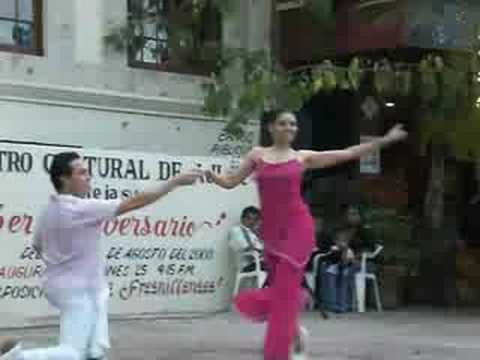 Fernando and Norma dancing at the Ajijic Plaza