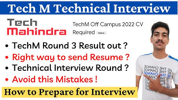 Tech M Round 3 Result Out | Tech M Off Campus 2022 CV Required | Tech Mahindra Technical Interview