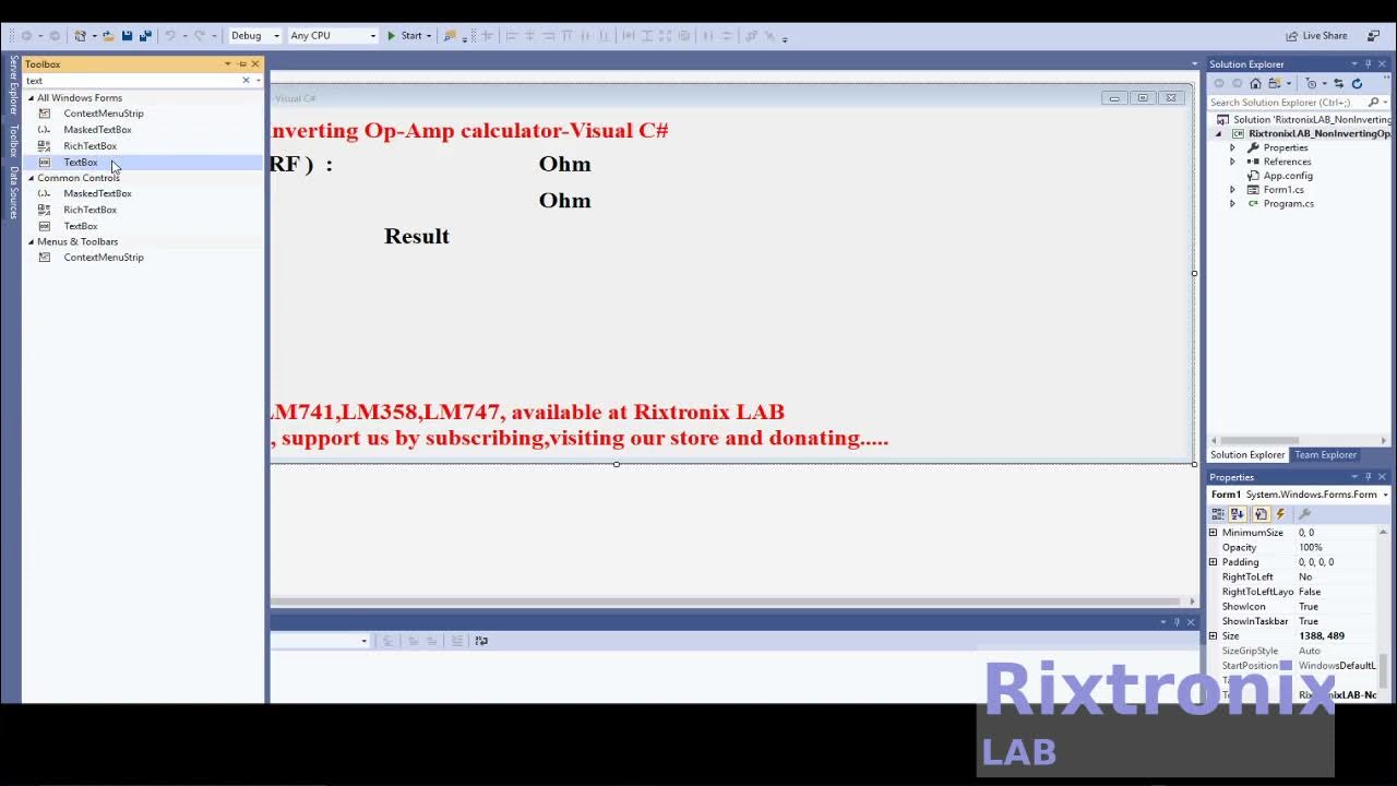 Design Non Inverting Op Amp Calculator V C Sharp Ep4 YouTube