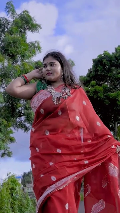 Megha Das Ghosh in Red Silk Saree#megha #subscribe #trending #viral #popular #india #outdoor #reels