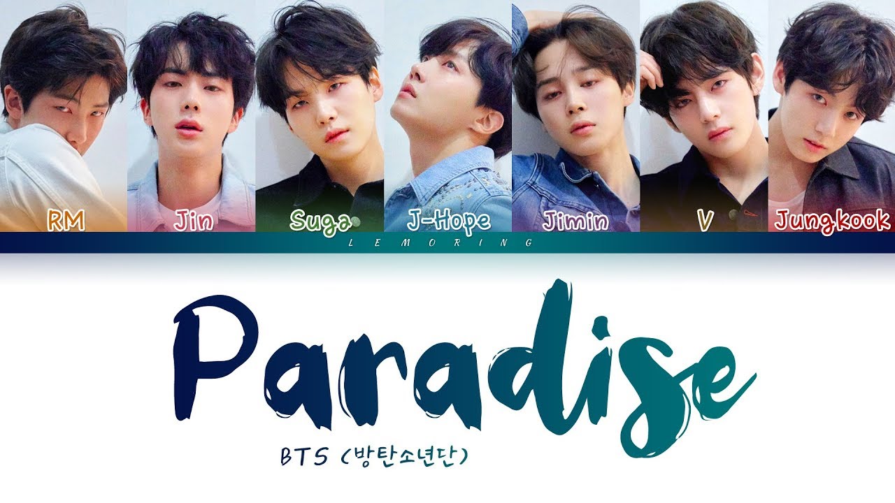 BTS Paradise Lyrics Prints Poster digital Download Korean 