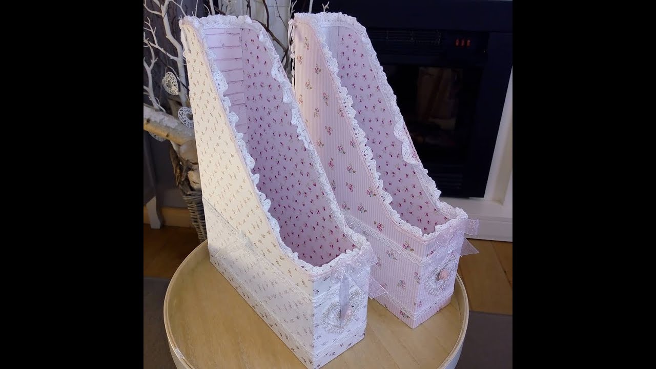 TUTO CUSTOMISATION D'UN PORTE-REVUES AVEC DES PAPIERS scrapbooking tiendas