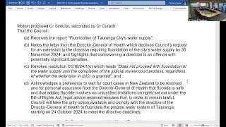 Cr Schuler explains her rationale for pro-fluoridation vote
Cr Schuler at the Tauranga City Council meeting 14 October 2024 explains why she is voting for fluoridation. Cr Schuler explains her rationale for pro-fluoridation vote