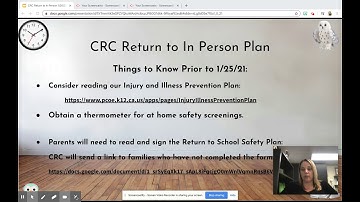 CRC Return to in Person Instruction