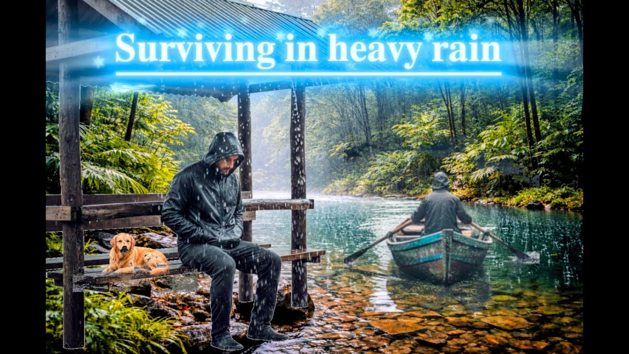 Solo Camping in Heavy Rain — Cooking Alone in the Wild/beast Survival Official