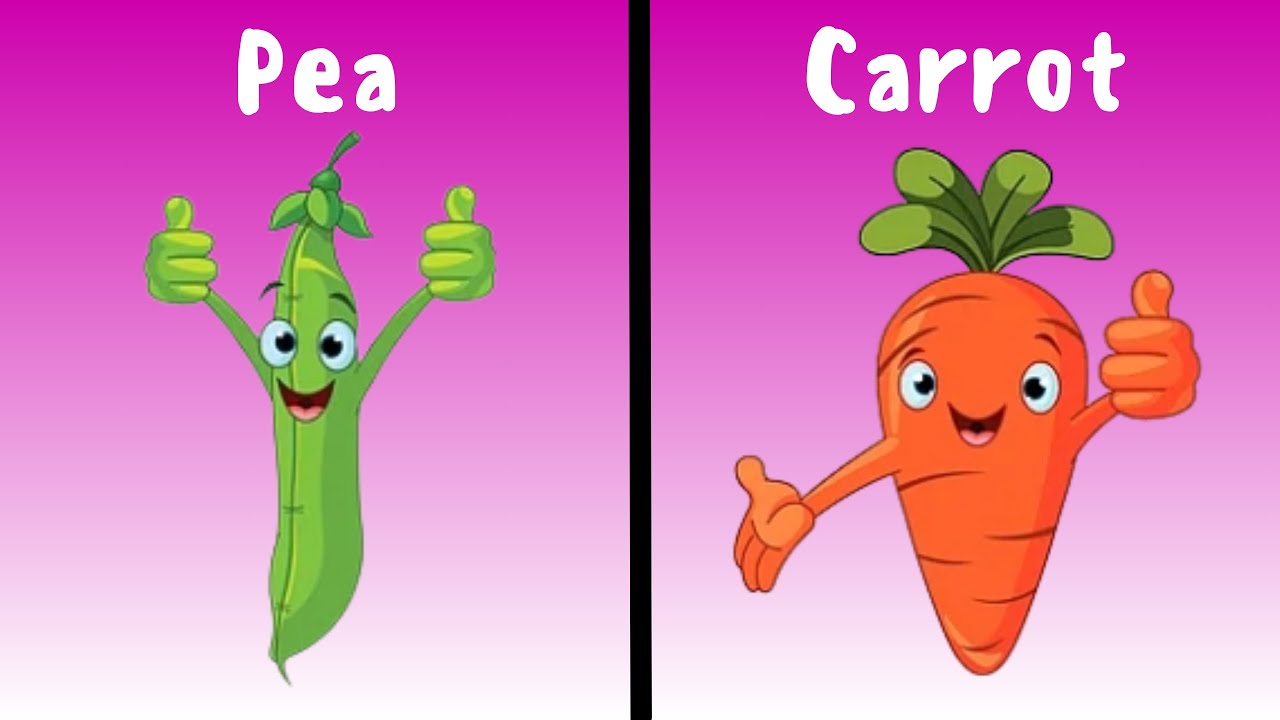 Learning Vegetables with Fun Songs for Kids Pea and Carrot YouTube