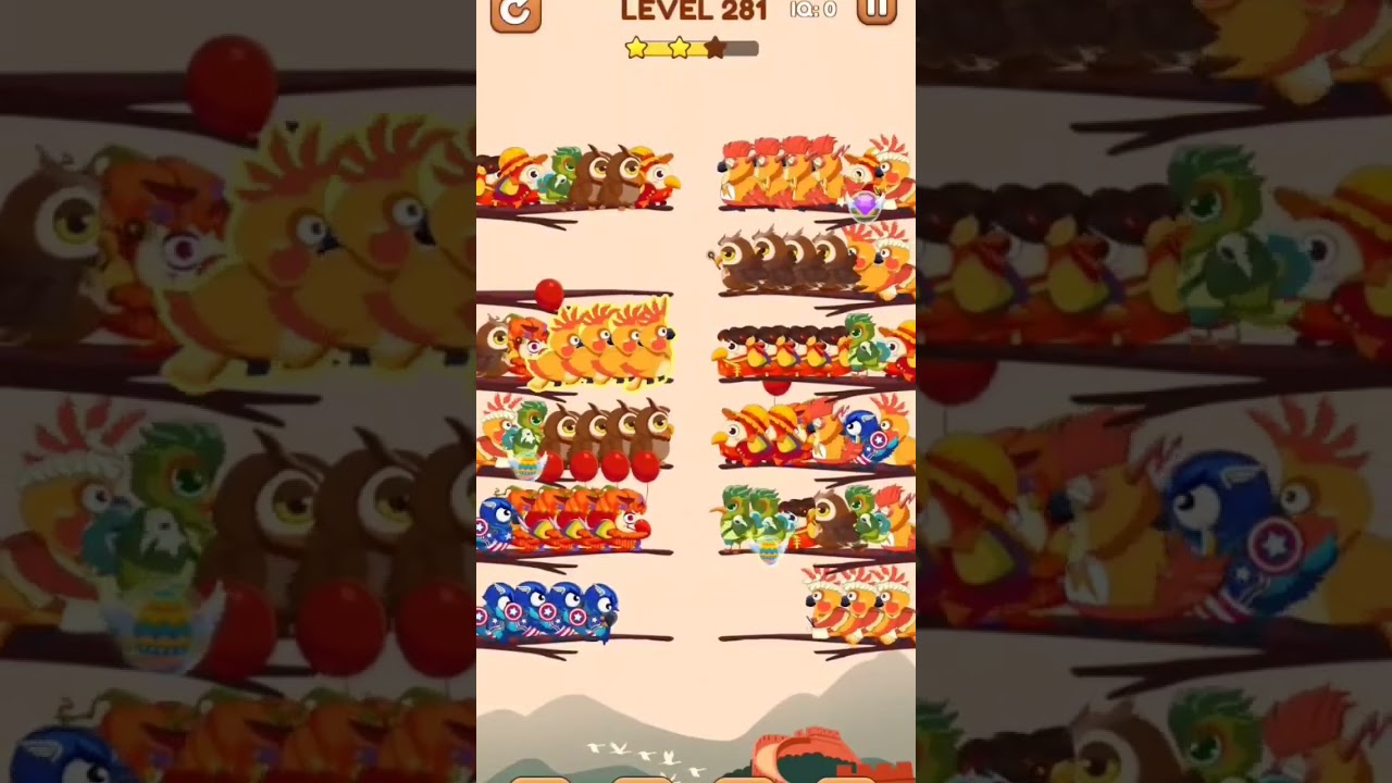 Bird Sort 2 Level 281 Solution | 