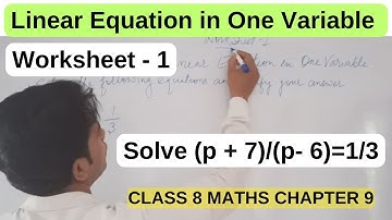 Class 8 Maths Chapter 9 Linear Equation in one variable worksheet 1 questions