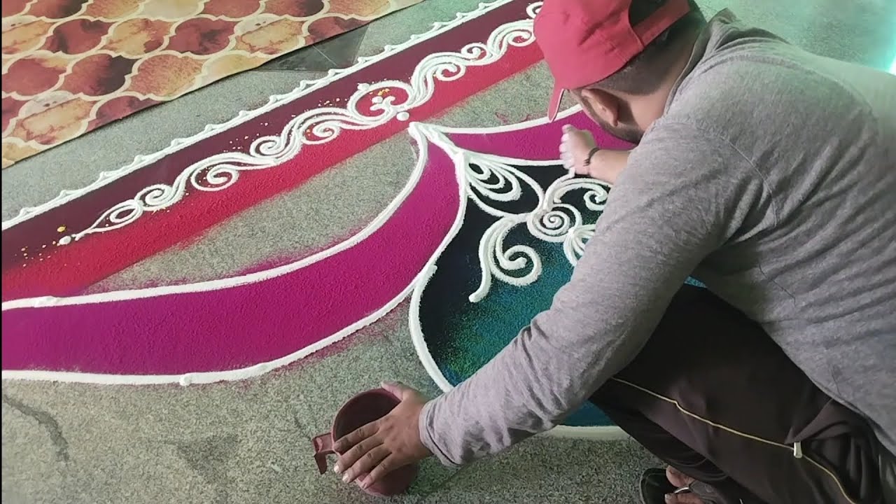 corner Rangoli Design ll Easy Rangoli Design ll - YouTube