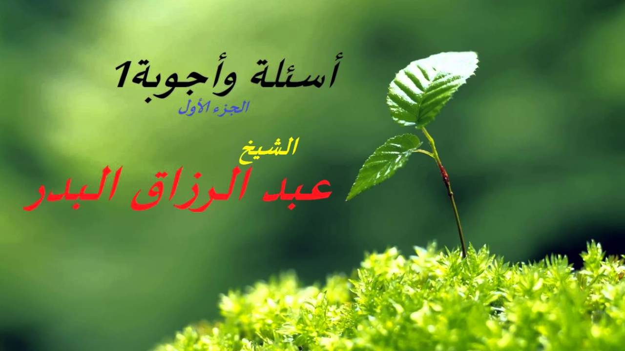 أسئلة وأجوبة الجزء الأول1 / الشيخ عبدالرزاق البدر