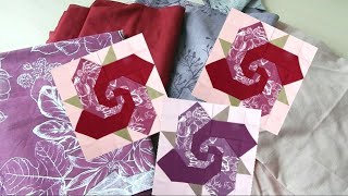 картинка: Сложное простым способом, лучшая схема шитья. Лоскутный блок Роза. Пэчворк для начинающих.