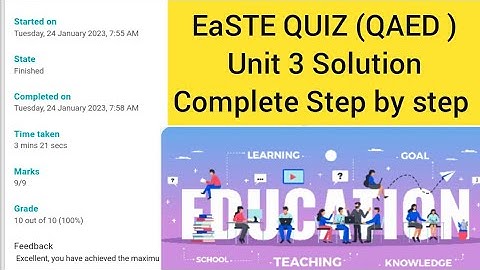EaSTE QUIZ  | Unit : 3 | Quiz solution | QAED App Quiz | PST course | Module 1| Quiz | step by step|