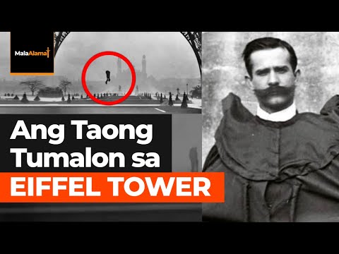 Ang Taong tumalon sa Eiffel Tower gamit ang isang handmade parachute