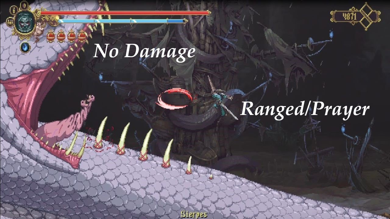 Killing Sierpes with Ranged/Prayer only(No Damage) : r/Blasphemous