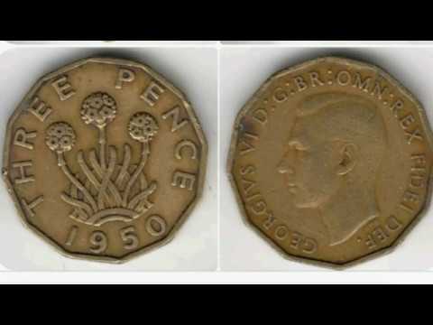UK 1950 THREE PENCE Coin VALUE - King George VI