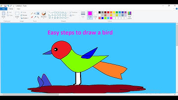 how to  draw a bird for kid in ms paint  | draw a bird in ms paint | ms paint drawing | Easy steps |
