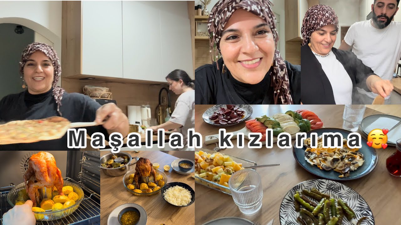 Çaktırmadan kaynanalık yapıyorum😂kızlarım nasıl güzel kahvaltı hazırlamış bende lahmacun yaptım…