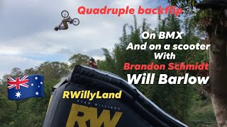 First ever quad backflip on BMX in Australia by Brandon Schmidt