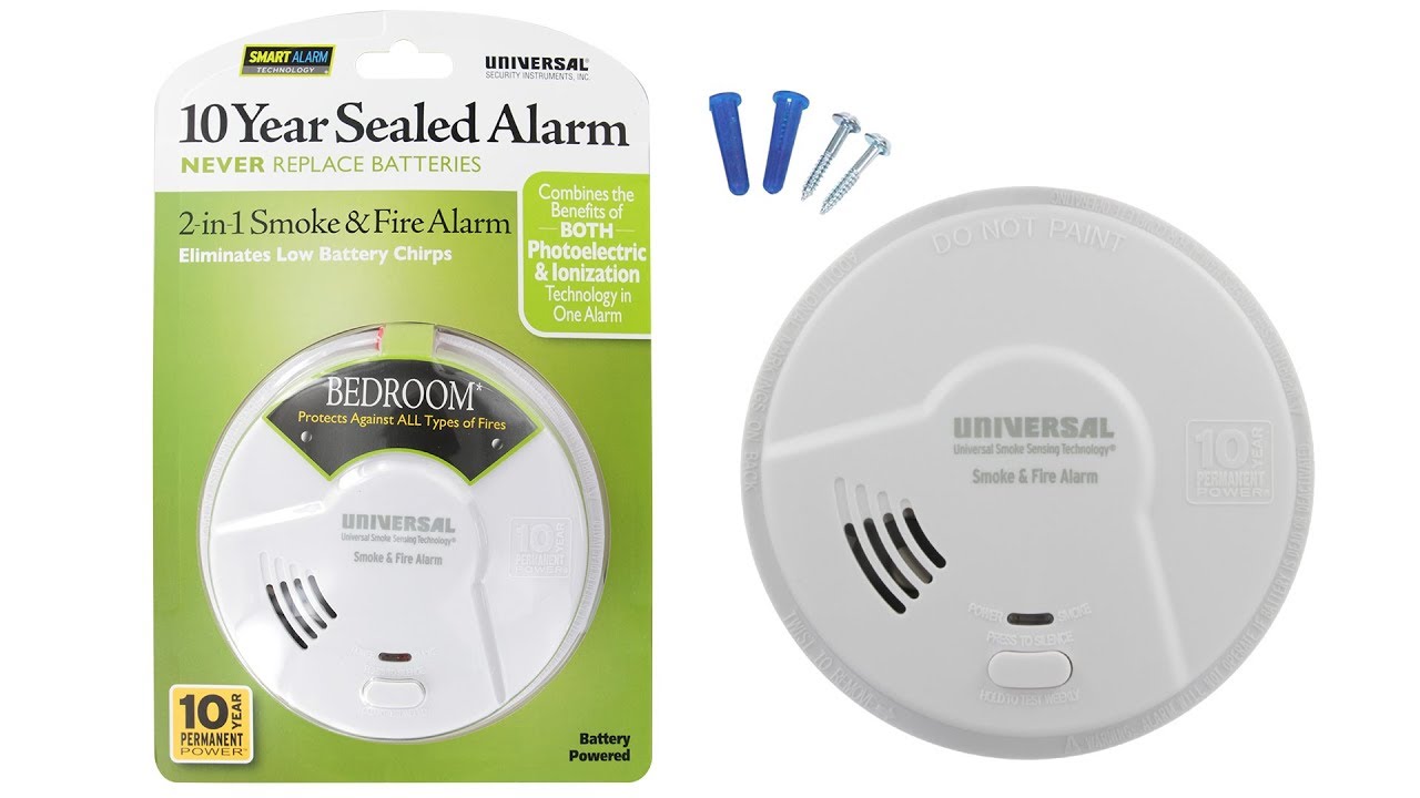 Fire Alarm 10 Year Battery Powered 2‐in‐1 Smart Smoke