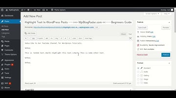 highlight text in wordpress posts
