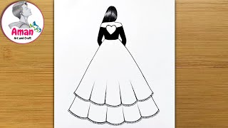 How to Draw a Easy Fashion girl || Pencil Sketch for Beginner || Fashion Girl drawing || Drawing screenshot 4