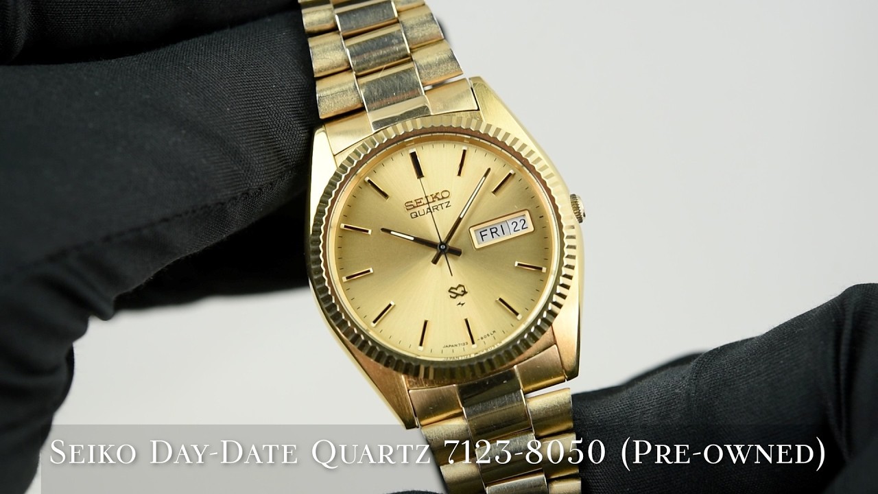 Seiko Day-Date Quartz 7123-8050 (Pre-owned) - YouTube