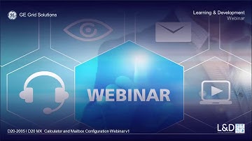 D20-2005 l D20 MX  Calculator and Mailbox Configuration Technical Webinar v1