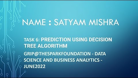 The Spark Foundation  GRIP Task-6 Prediction using Decision Tree Algorithm