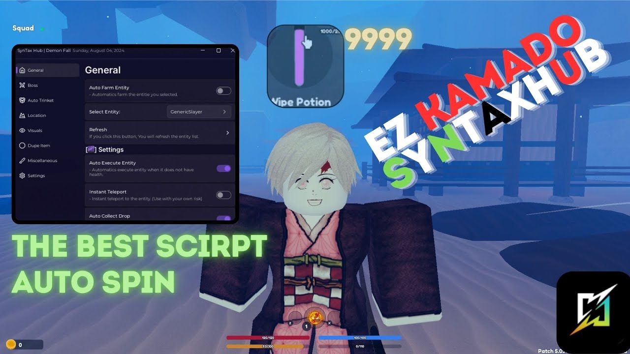Demonfall Script The Best Script Demon Fall Auto Spin inf EZ Kamado | SynTax Hub - YouTube