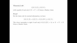 Chapter 2 Information Measures - Section 2.7 Some Useful Information Inequalities