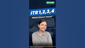 ITR 1, 2, 3, 4 Explained | Which ITR Form Should You File in 2025 | 15th September #ITR