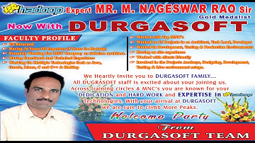Hadoop Expert Mr.Nageswar Rao Sir Now With DURGASOFT!!!