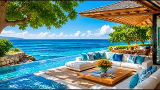 Morning Jazz at a Peaceful Beachfront Retreat - Elegant Bossa Nova Sea Breeze for Stress Relief