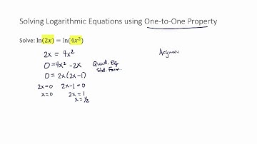 Solve Log Equation Using One-to-One Property