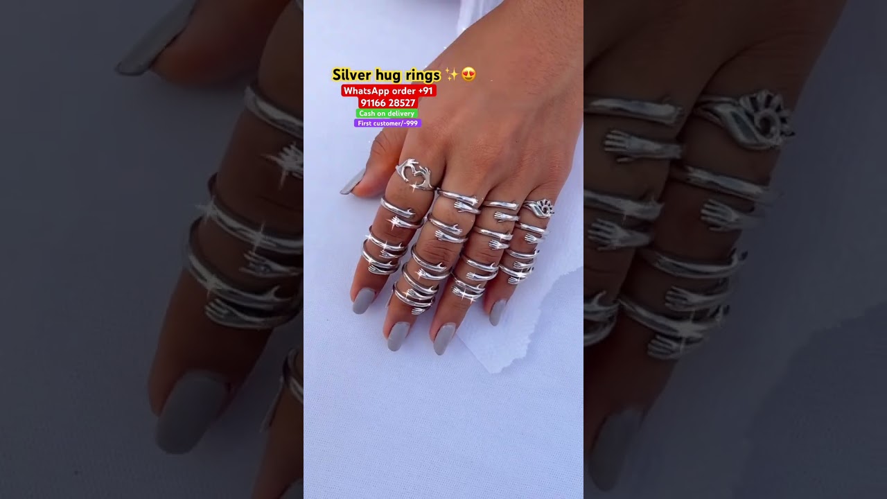 New designer beautiful silver hug rings with 65%discount on instant order 