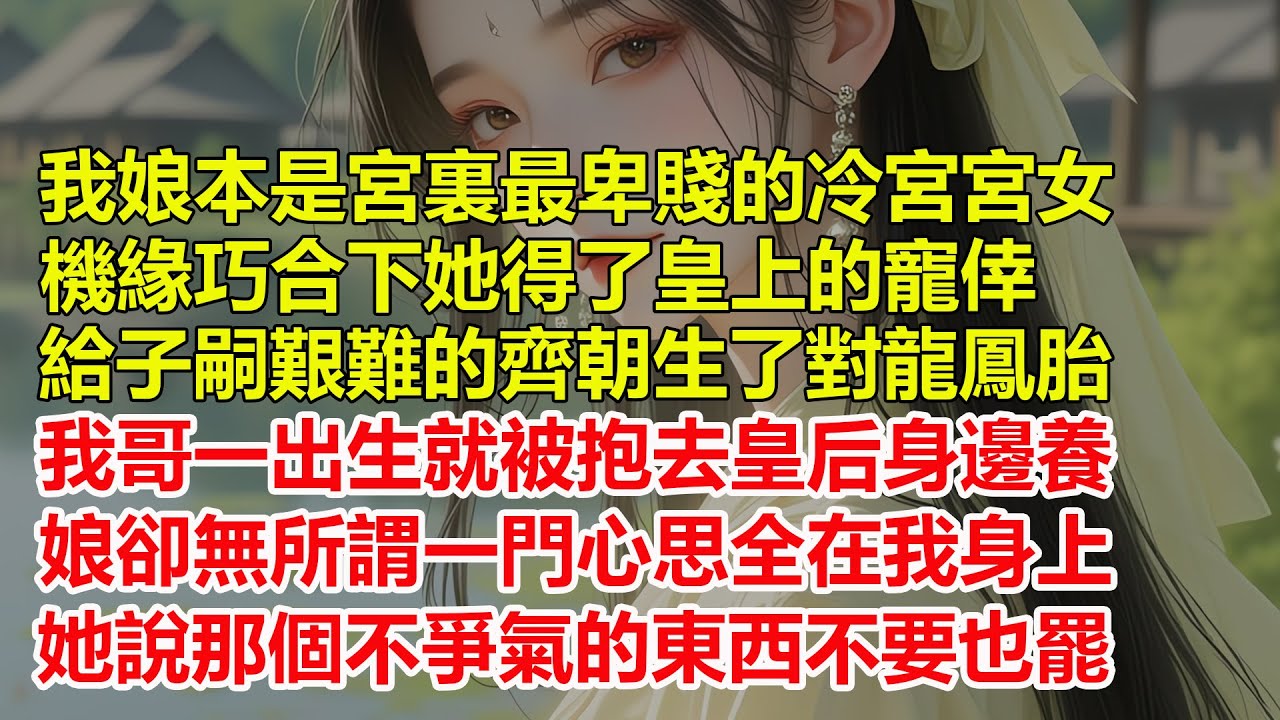 我娘本是宮裏最卑賤的冷宮宮女，機緣巧合下她得了皇上的寵倖，只一次就給子嗣艱難的齊朝生了對龍鳳胎，我哥一出生就被抱去皇后身邊養，可我娘卻無所謂一門心思全在我身上。