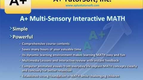 A+ Multi-Sensory Interactive MATH Full Curriculum - CD Software