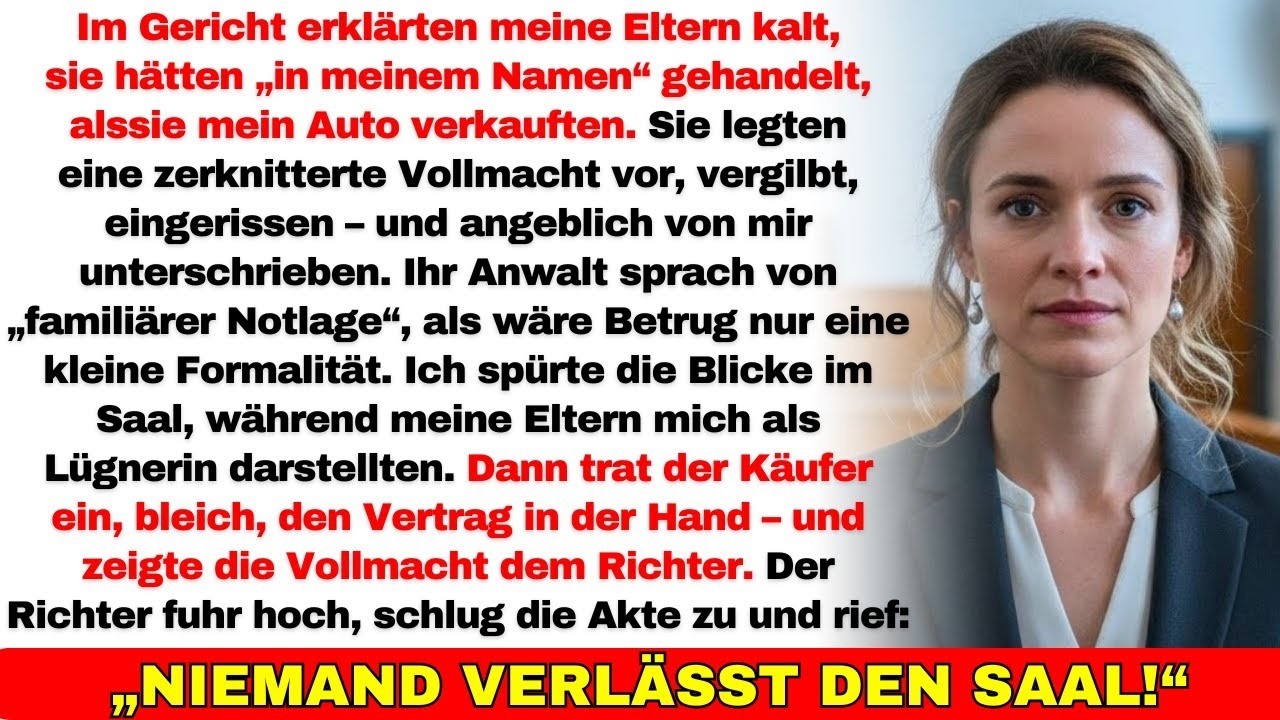 Meine Eltern verkauften mein Auto heimlich — bis der Käufer im Gericht die falsche Vollmacht zeigte