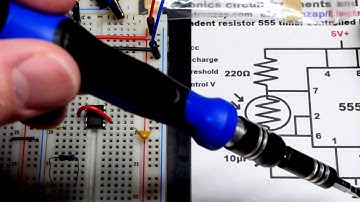 Electronics course 24 passive buzzer 2N222 NPN BJT controlled by 555 timer LDR circuit