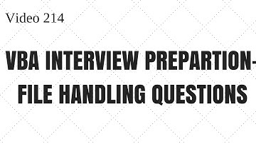 Learn Excel - Video 214 - VBA - Interview questions on File Handling