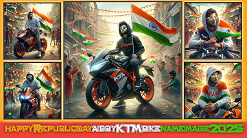 Happy republic day Ai boy bike ai name image |Bing image creator | Boy bike name Ai image 2025 #bing