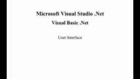 Learn Visual Basic net   تعليم فيجوال بيسك   مقدمة