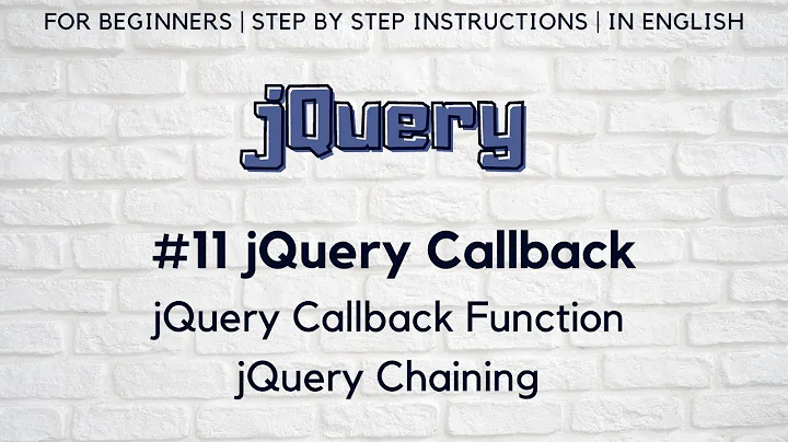#11 jQuery Callback Function | jQuery Chaining