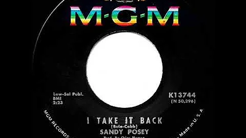 1967 HITS ARCHIVE: I Take It Back - Sandy Posey (mono 45)
