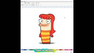 How to draw Bea (Fish Hooks)||coreldraw||drawing   #shorts #fishhooks